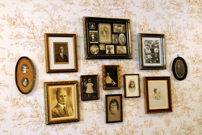 Photos on wall